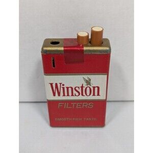 Vintage WINSTON CIGARETTE PACK Shaped Lighter Good Condition